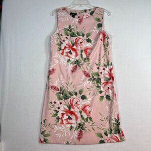 ALYX Midi‎ Dress Sz 10 Sleeveless Pink White Floral Flowers Polyester Spandex